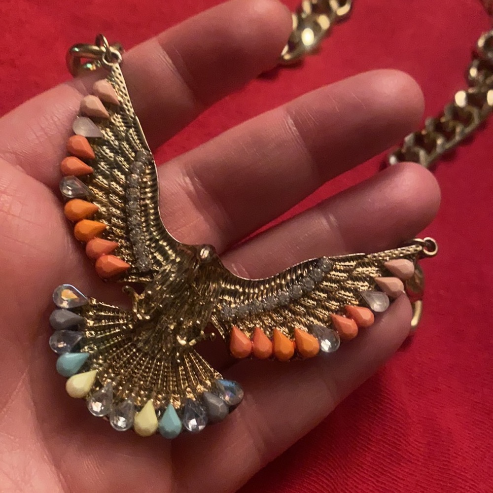 Eagle Embellished with Gemstones ✔️1980’s Necklace